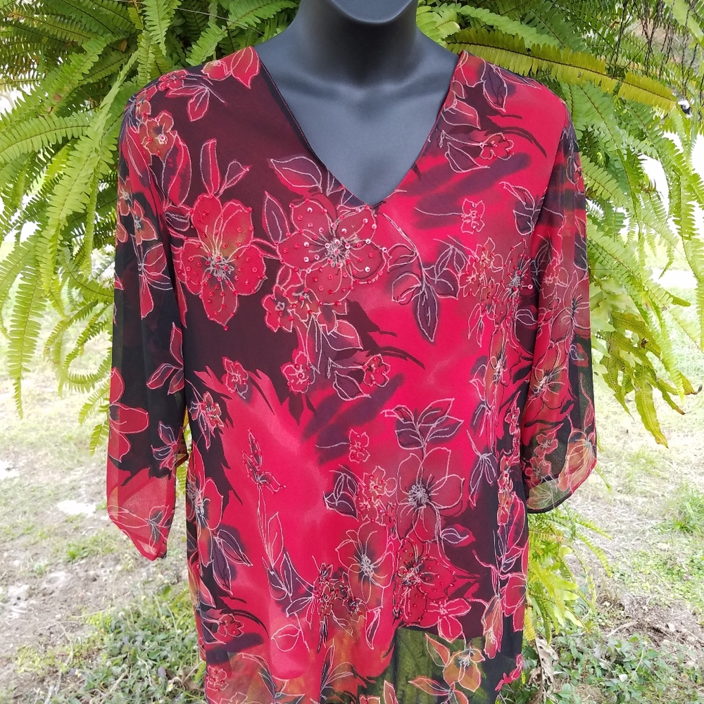 Signature JMD poinsettia blouse